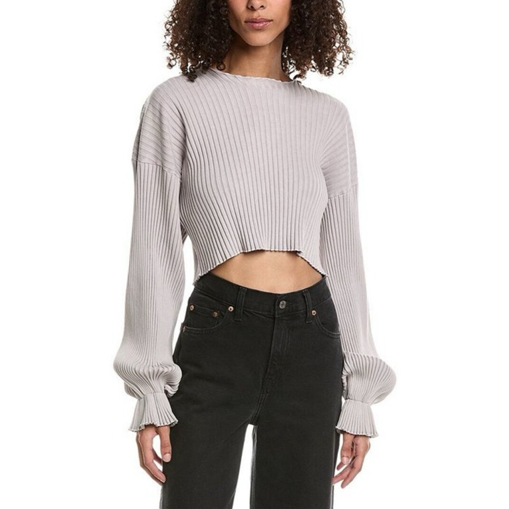 John Elliott Mineral Wash Ginza Rib Cropped Top - Thistle